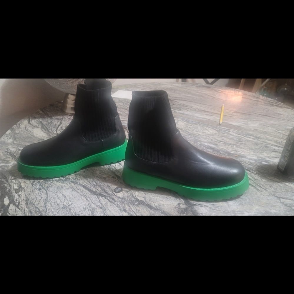 Green and Black fashion boots.